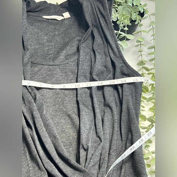 Athleta Draped Ruched Faux Wrap Dress Gray Medium Brand - Picture 11 of 12